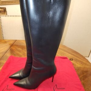 Christian Louboutin Black Leather Women's Boots